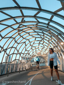 girl at the webb bridge in melbourne