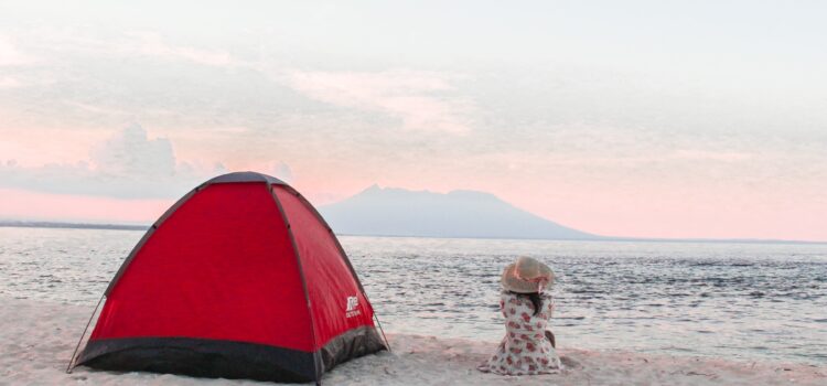 girl enjoying a free camping on great ocean road